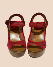 Load image into Gallery viewer, Sergio Rossi Red Sandal Heels