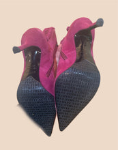 Load image into Gallery viewer, RARE: Le Silla Fuschia Suede Knee High Stiletto Boots orig price $1350.00