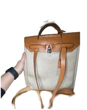 Load image into Gallery viewer, RARE: Vintage Hermes Herbag Backpack With Interchangeable Sizes Canvas and Leather