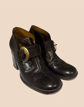 Load image into Gallery viewer, RARE: Clone Italia Buckle Brown Leather Heels