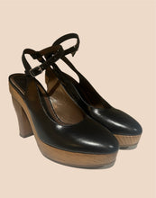 Load image into Gallery viewer, Marni Slingback Wooden Heels