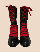 Load image into Gallery viewer, Dolce & Gabbana Red Lace Leather Stilettos Size 37.5