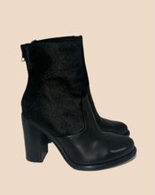 Load image into Gallery viewer, All Saints Black Hide and Leather Booties Size 37