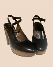 Load image into Gallery viewer, Marni Slingback Wooden Heels