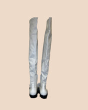 Load image into Gallery viewer, Bottega Veneta Creamy White Leather Knee High Boots