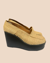 Load image into Gallery viewer, CarvenxRobert Clergerie Woven Raffia Wedge Sandals