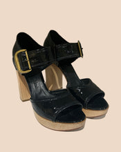 Load image into Gallery viewer, Chloe Leather Platform Wooden Sandals