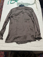Load image into Gallery viewer, Giorgio Armani 100% Silk Satin Vertical Striped Brown Shirt Size IT 42/ US 6/ UK 10