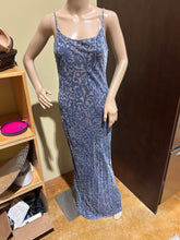 Load image into Gallery viewer, Vintage Burnout Velvet Gray Floral Maxi Dress Size US 6/ IT 42