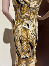 Load image into Gallery viewer, Roberto Cavalli "Just Cavalli" Cobra and Snake Print Gold Embossed Dress Size US 8/ IT 44