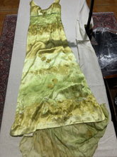 Load image into Gallery viewer, Vintage Evening Green Satin with Sheer Train Dress Size US 6/ IT 42