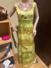 Load image into Gallery viewer, Vintage Evening Green Satin with Sheer Train Dress Size US 6/ IT 42