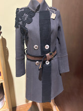 Load image into Gallery viewer, Delphyne Guiraud Lace Detail Dramatic Gray Coat Dress Size EU 38/ IT 42/ US 6