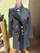 Load image into Gallery viewer, Delphyne Guiraud Lace Detail Dramatic Gray Coat Dress Size EU 38/ IT 42/ US 6