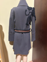 Load image into Gallery viewer, Delphyne Guiraud Lace Detail Dramatic Gray Coat Dress Size EU 38/ IT 42/ US 6