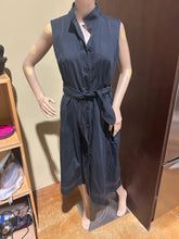 Load image into Gallery viewer, Lida Baday Black Cotton with self Belt Dress Size US 6/ IT 42