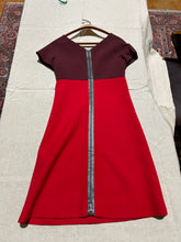 Load image into Gallery viewer, Victoria Beckham Runway Collection Wine and Coral Day Dress Size S