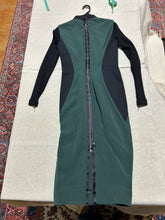 Load image into Gallery viewer, Victoria Beckham Collection Black and Green Mock Neck Long Sleeve Dress Size 6