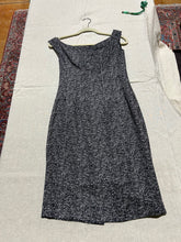 Load image into Gallery viewer, Vintage YSL Silk Matelasse Black and White Contrast Boat Neck Dress Size 6