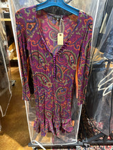 Load image into Gallery viewer, Rare Etro Milano Purple Paisley Patterned Dress Size S/M