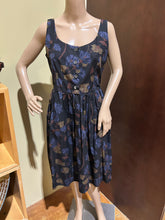 Load image into Gallery viewer, Prada Blue Floral Scoop Neck Day Dress Size 6 IT42