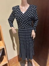 Load image into Gallery viewer, Michael Kors Collection Polka Dot Black Rouched Dress Size US 6