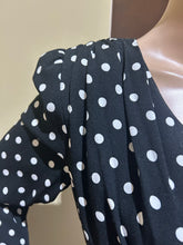 Load image into Gallery viewer, Michael Kors Collection Polka Dot Black Rouched Dress Size US 6