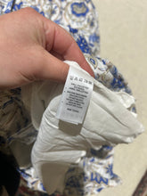 Load image into Gallery viewer, Caroline Constas Peacock Patterned Blue and White Sundress Size M