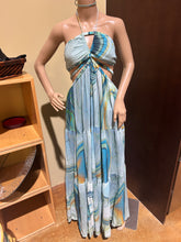 Load image into Gallery viewer, Johnathon Simkhai Blue Fluid Patterned Sundress Size L