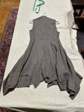 Load image into Gallery viewer, Vintage Flare Skater Gray Dress Rouched Top with Zipper Size S