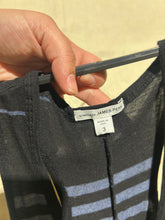 Load image into Gallery viewer, James Perse Navy and Black Striped Summer Dress Size 3