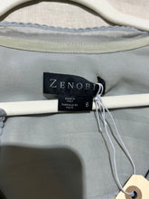 Load image into Gallery viewer, Zenobia Sage Green Cardigan with Sky Blue Trim Size 6