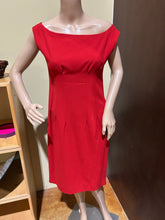 Load image into Gallery viewer, Yves Saint Laurent Cherry Red Boat Neck Sheath Dress Size IT 42/ US 6/ Eu 38