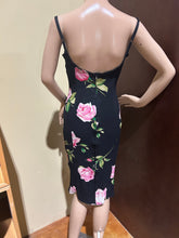 Load image into Gallery viewer, Dolce & Gabbana Floral Black 100% silk crepe Corset Dress Size US 6/ IT 42/ EU 38/ UK 10