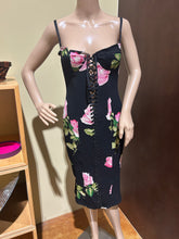 Load image into Gallery viewer, Dolce & Gabbana Floral Black 100% silk crepe Corset Dress Size US 6/ IT 42/ EU 38/ UK 10