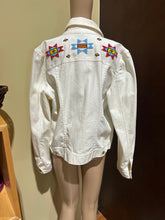 Load image into Gallery viewer, Ralph Lauren White Denim Jacket with Beading Detail Western Style Size L