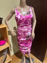 Load image into Gallery viewer, Versace Bright Pink Floral 100% silk Sheath Dress Size US 8/ IT 44