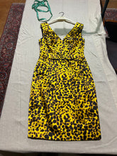 Load image into Gallery viewer, Versace Bright Yellow 100% Silk Spotted Sheath Dress Size US 8/ IT 44