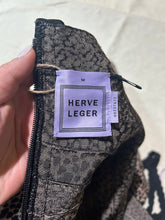 Load image into Gallery viewer, Herve Leger Cheetah Print With Cross Back Straps Knee Length Dress Size M