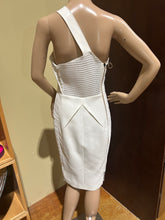 Load image into Gallery viewer, Roland Mouret White Asymmetrical Shoulder Knit Dress Size US 8/ IT 44/ UK 12