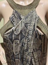 Load image into Gallery viewer, Roberto Cavalli Reptile Skin Leather Neckline US 8/ IT 44/ UK 12