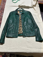 Load image into Gallery viewer, Dolce and Gabbana 2000s Deep Green Leather Jacket US 8/ IT 44/ UK 12