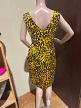 Load image into Gallery viewer, Versace Bright Yellow 100% Silk Spotted Sheath Dress Size US 8/ IT 44