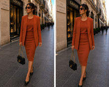Load image into Gallery viewer, Giorgio Armani Burnt Orange Wool Suit Set (Blazer and Vest) Size IT 40/ US 4 (Copy)
