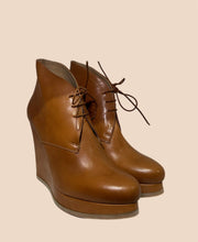 Load image into Gallery viewer, RARE Jil Sander Toffee Soft Leather Wedge Bootie Size 37
