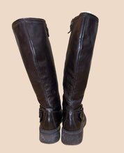 Load image into Gallery viewer, Knee High Brown Leather Moto Boots Size 39
