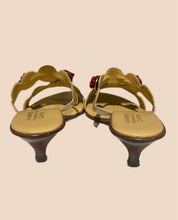 Load image into Gallery viewer, Capri da Mario Nude  Red Rhinestone Sandal Heels Size IT 39
