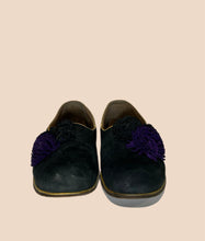 Load image into Gallery viewer, Maude Frizon Suede Pompom Loafers Size 38.5
