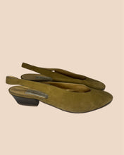 Load image into Gallery viewer, Baldinini Olive Green Suede Slingback Heels Size 39
