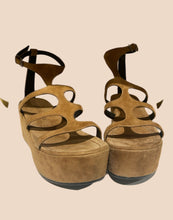 Load image into Gallery viewer, Barbara Bui Suede Roman Platform Sandals
